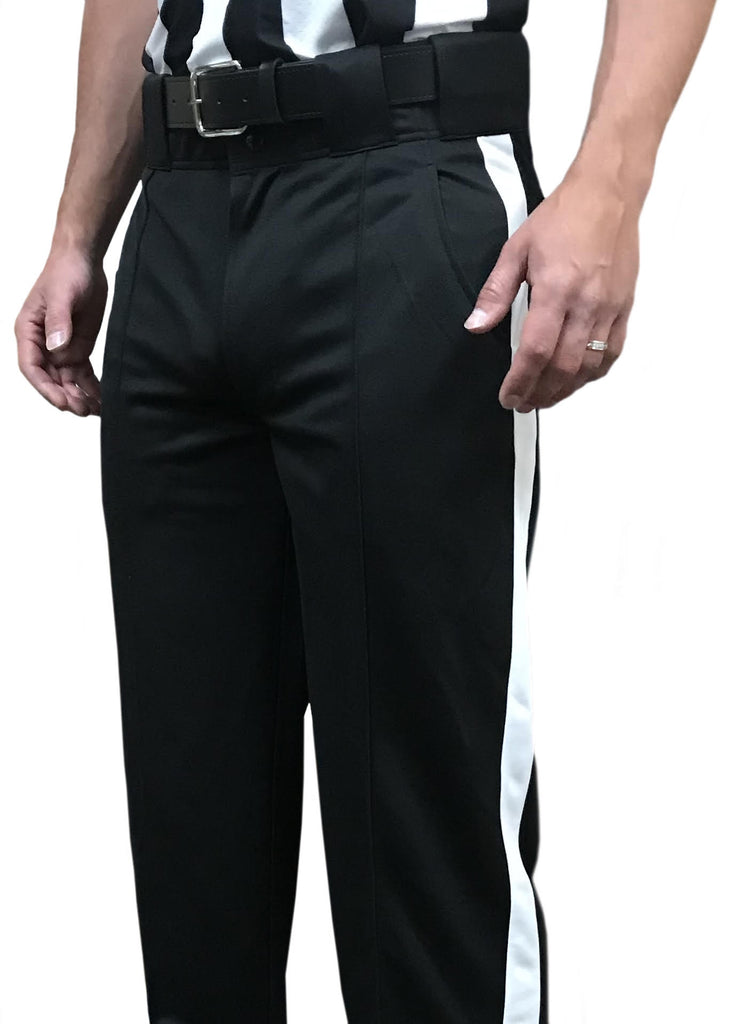 Tapered Fit FBS 185 Smitty Light Weight Black Football Pant w/ White Stripe