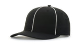Richardson Black/White Adjustable Football/Lacrosse Hat