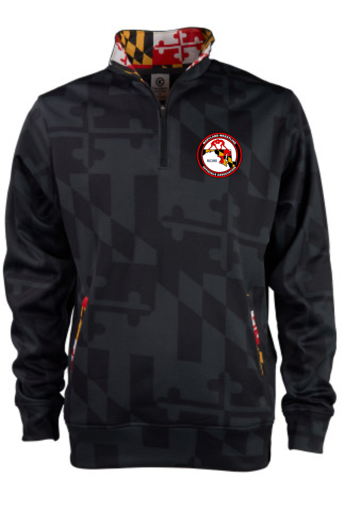 Maryland Flag MWOA  Quarter-Zip Pullover - Blackout Flag Color