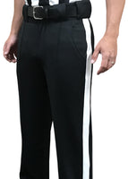 Tapered Fit Smitty 4-Way Stretch Black Football Pant w/ White Stripe (Poly Spandex) FBS184